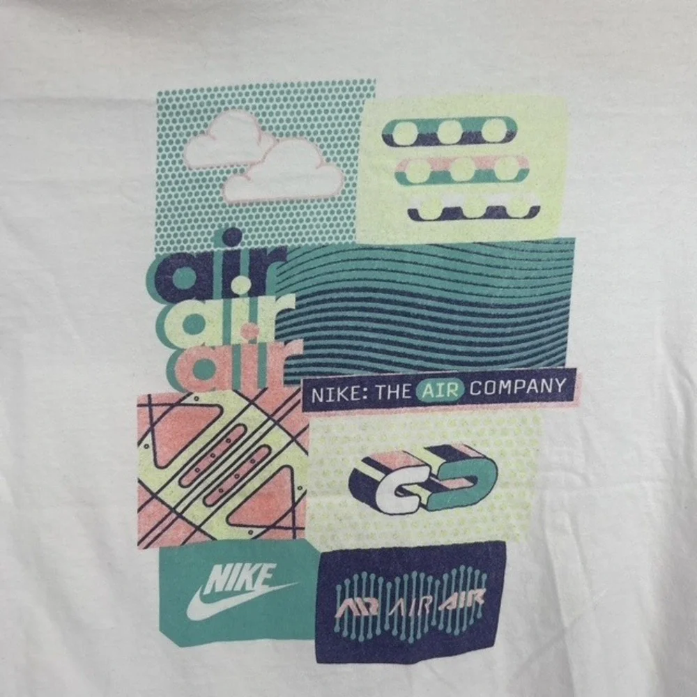 Nike Mens The Air Company Graphic Tee White Short Sleeve‎ T-Shirt Size Medium